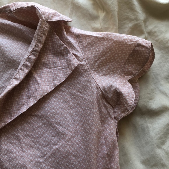 Vintage scalloped edge double folded collar shirt - Picture 2 of 6